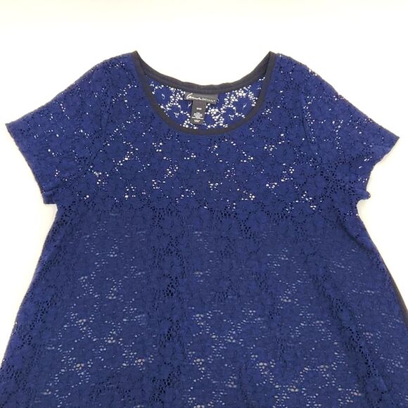 Lane Bryant Blouse Shirt Top Womens 18 / 20 Sheer Yoke Lace Fairy Whimsy Goth - Picture 2 of 6